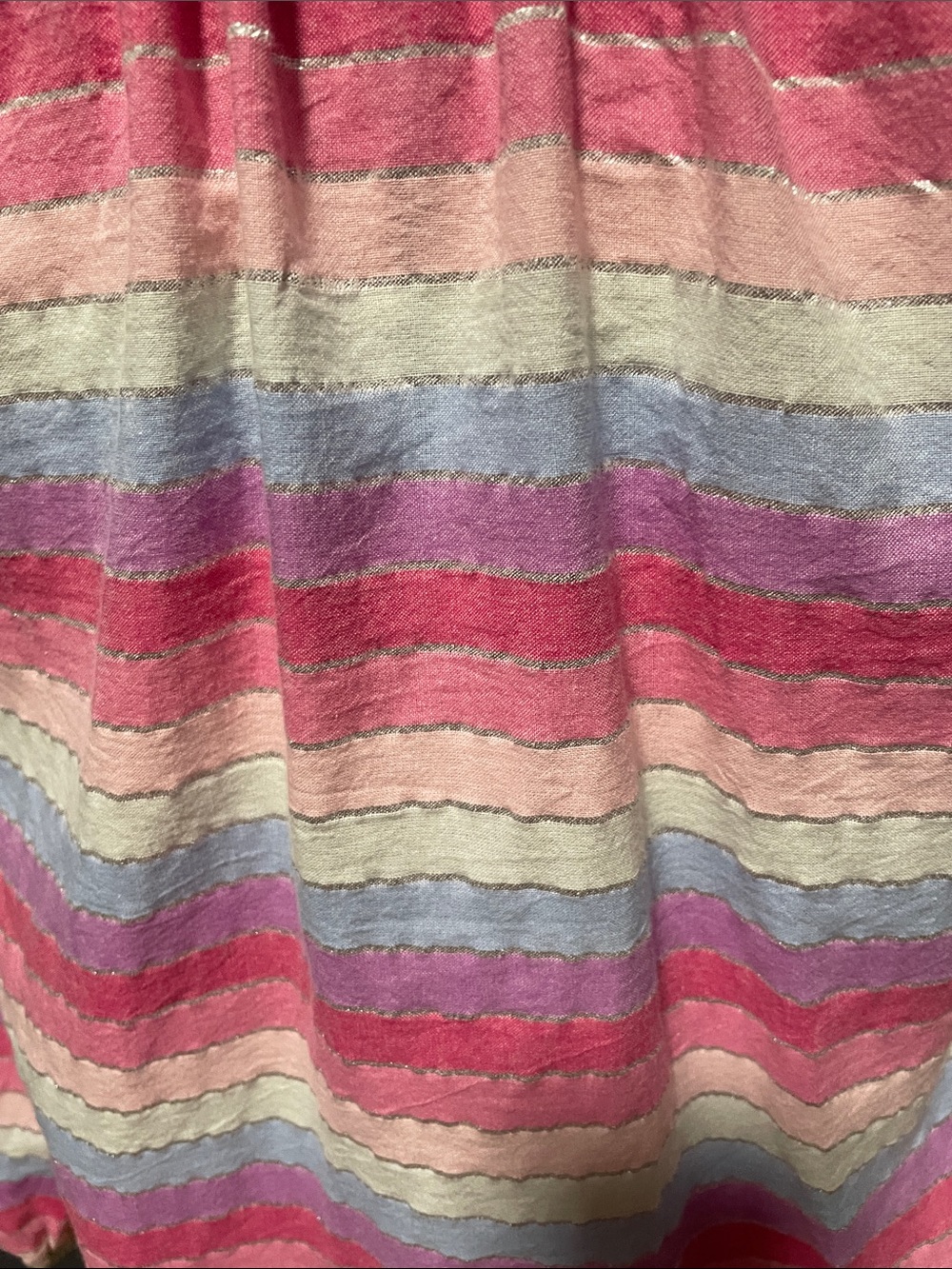 J. Crew Pink Multicolor Striped Tie-Front Peasant Top Size-Small NWOT - Picture 8 of 9